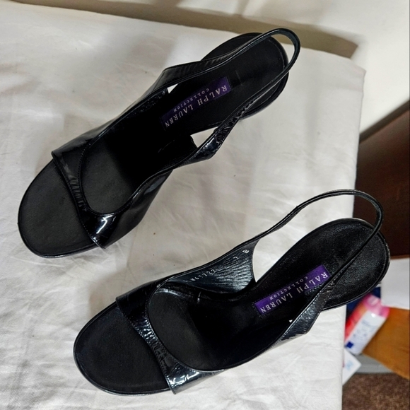 Ralph Lauren Shoes - Ralph Lauren Purple label Patent Leather  Slingbacks